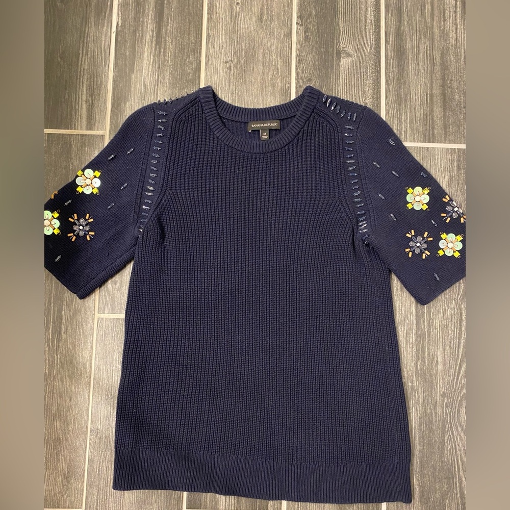 Banana Republic Sweater jeweled beaded luxury classy
